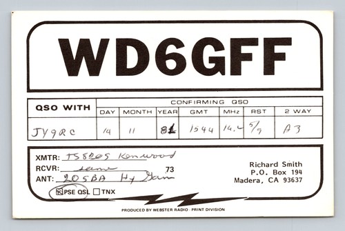 Radioamatore qsl wd6gff - radioamatore,