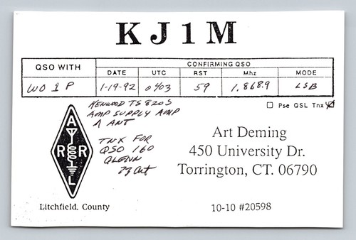 Radioamatore qsl kj1m - radioamatore,