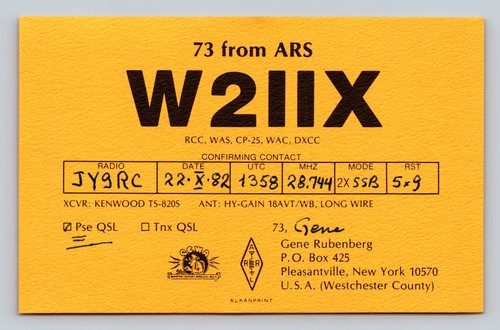 Ham radio qsl - new, york